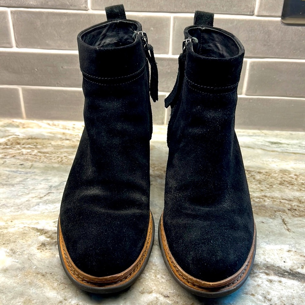 Clarkes black suede ankle boot